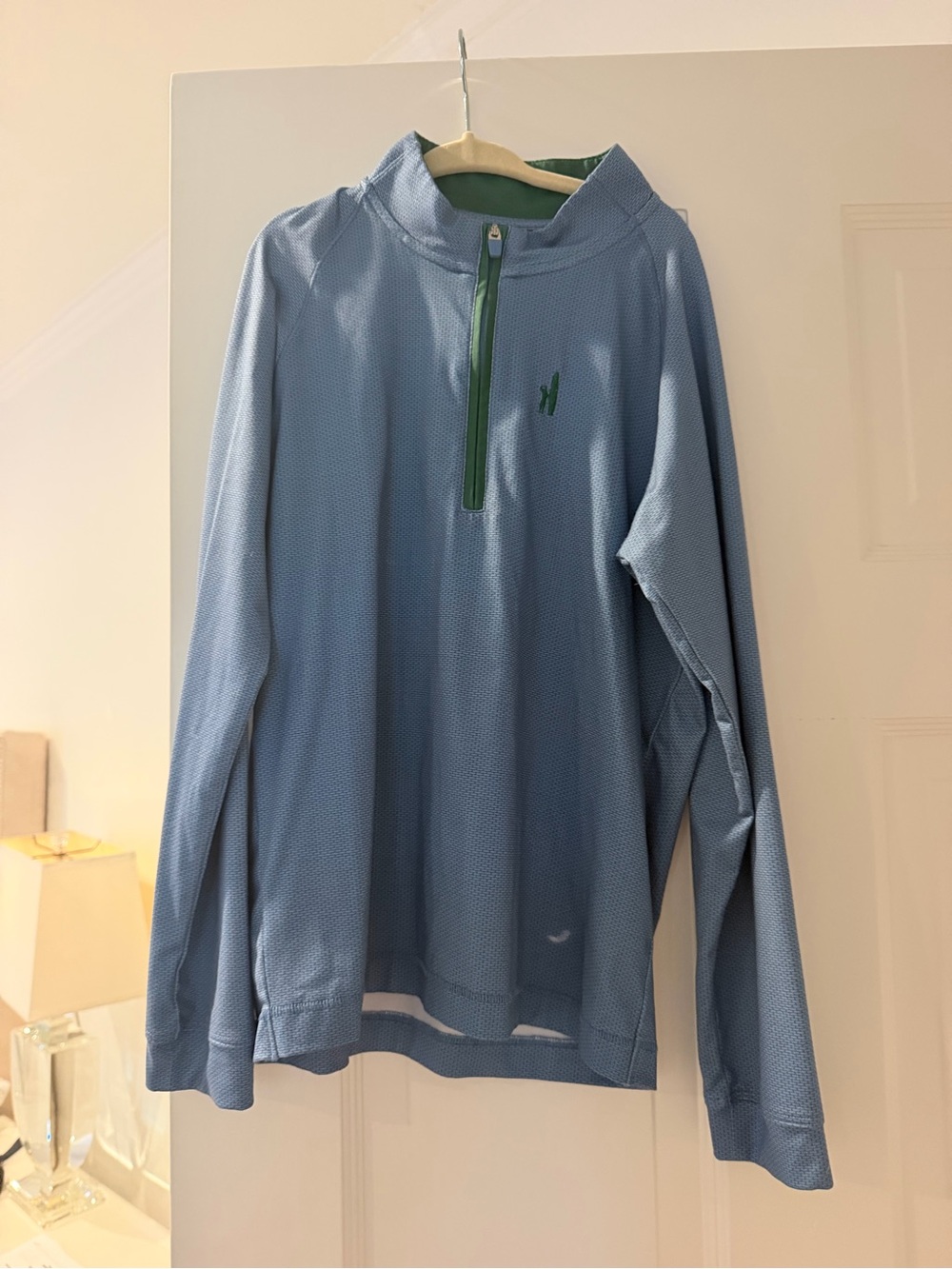 Johnnie-O Boys Performance Quarter Zip Pullover Blue Green Size 8